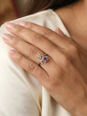 Petal Promise Silver Ring For Valentine Day