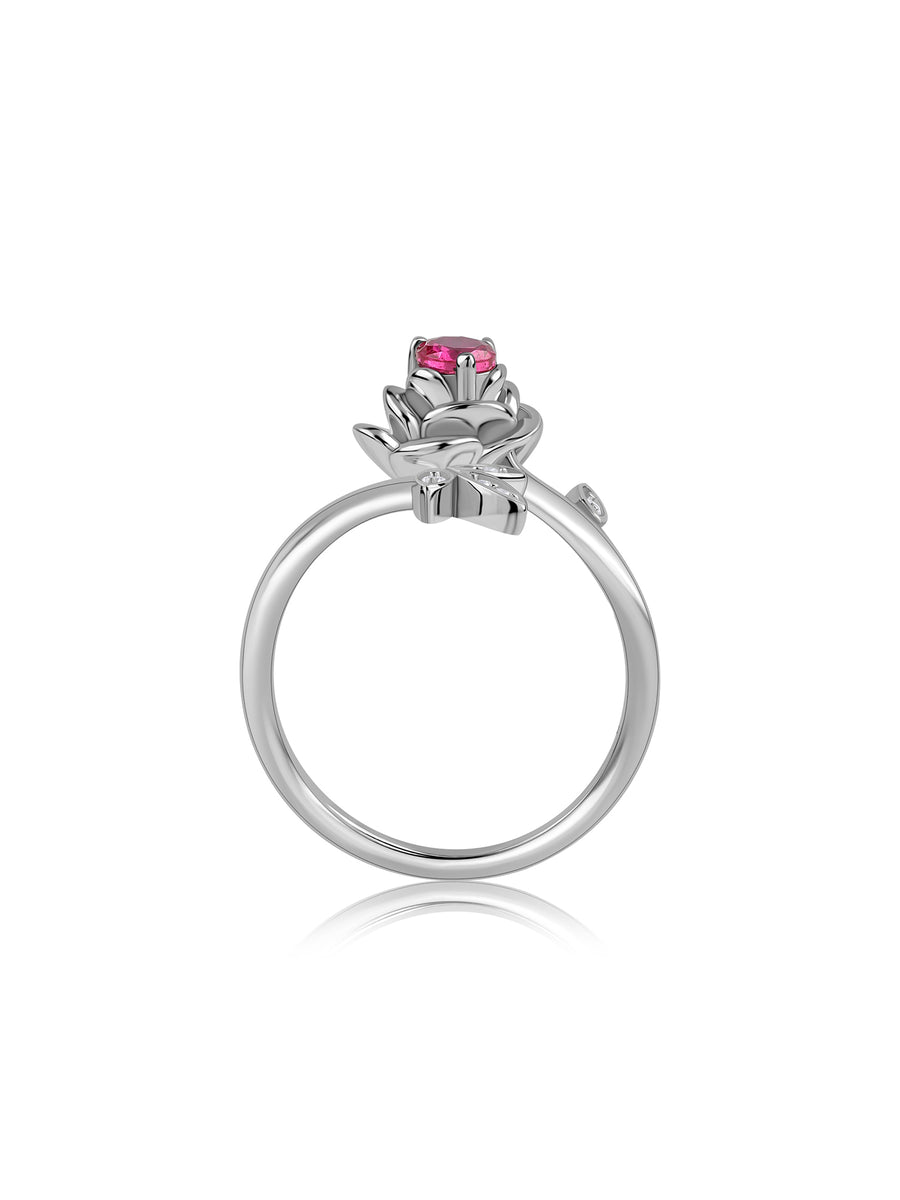 Petal Promise Silver Ring For Valentine Day