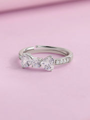 Trinity Glow American Diamond Silver Adjustable Ring