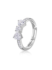 Trinity Glow American Diamond Silver Adjustable Ring