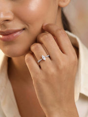 American Diamond Marquise Cut Adjustable Silver Ring
