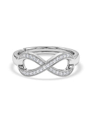 Infinity Spark American Diamond Silver Adjustable Ring