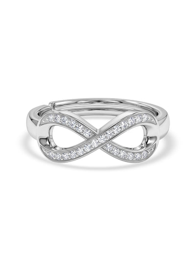 American Diamond Solitaire Silver Ring in 925 Sterling Silver - BIS Hallmarked