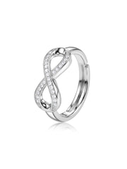 Infinity Spark American Diamond Silver Adjustable Ring