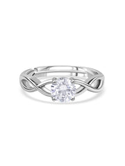 Infinity Glow American Diamond Silver Adjustable Ring