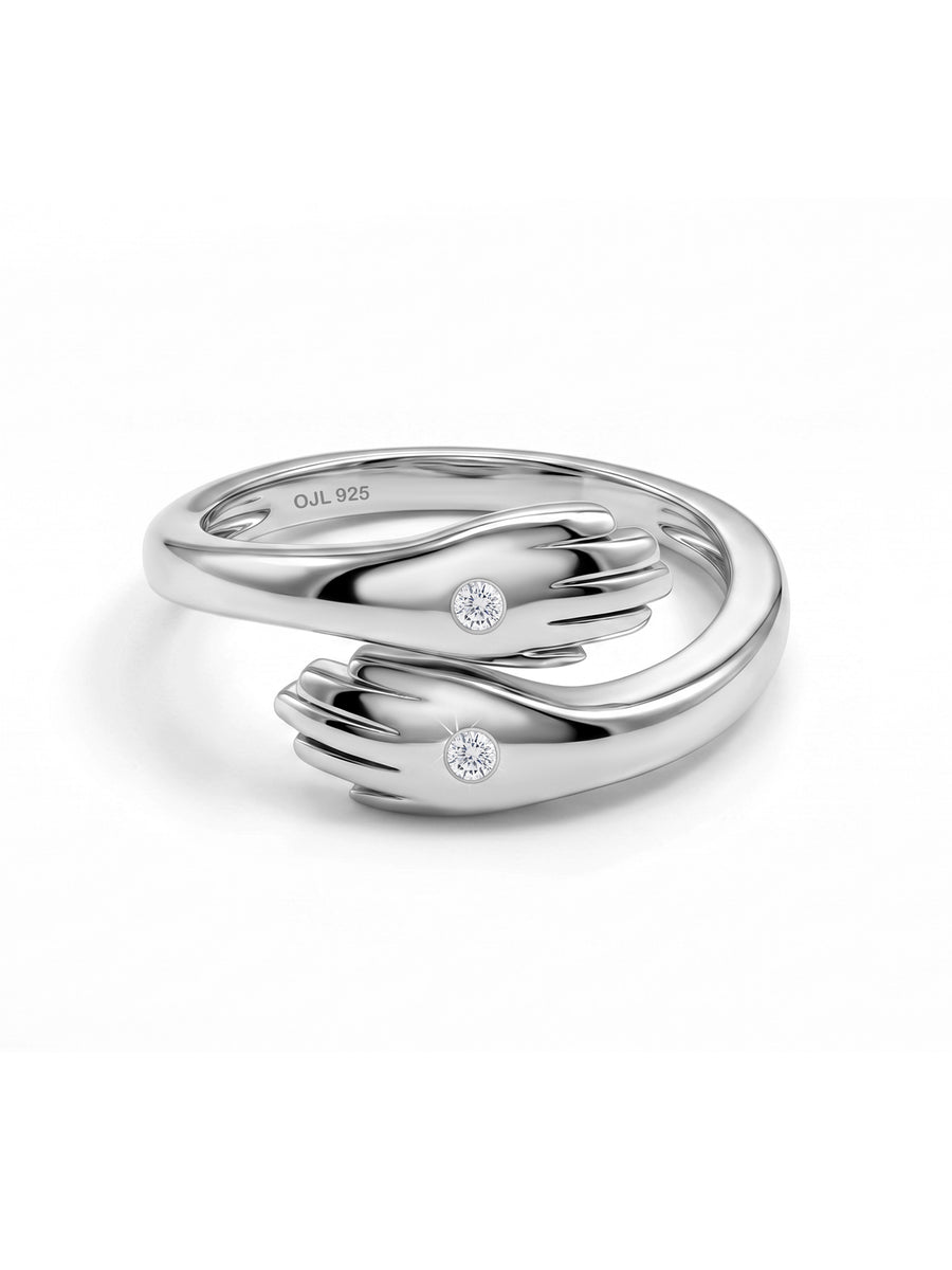 Modern Wrap Silver Adjustable Ring