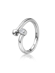 Grace Drop American Diamond Silver Adjustable Ring