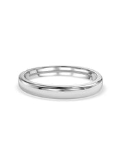 Classic Polished Silver Adjustable Band Ring For Men