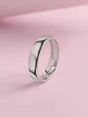 Minimal Elegance Silver Adjustable Band Ring For Men