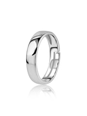 Minimal Elegance Silver Adjustable Band Ring For Men