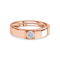 American Diamond Rose Gold Plated Adjustable Ring For Men