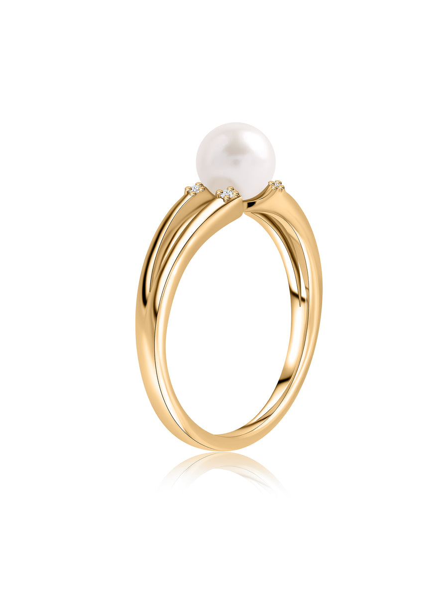 Classic Pearl Twist Silver Ring