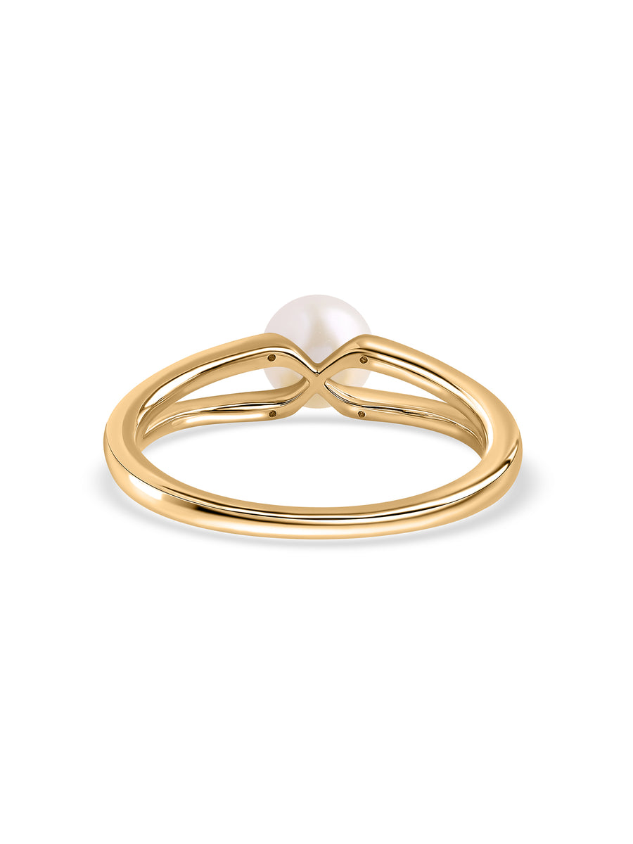 Classic Pearl Twist Silver Ring