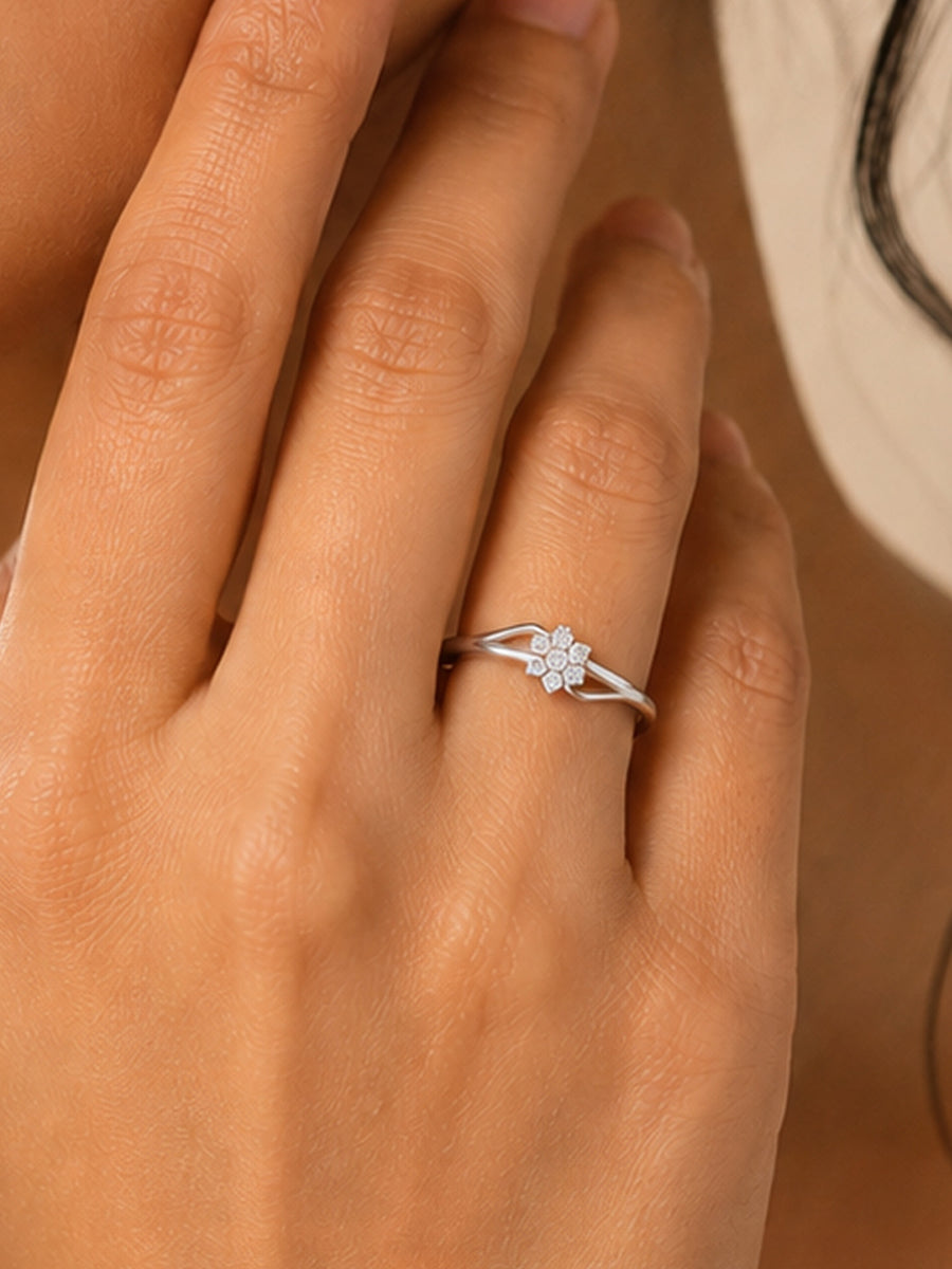 925 silver flower ring