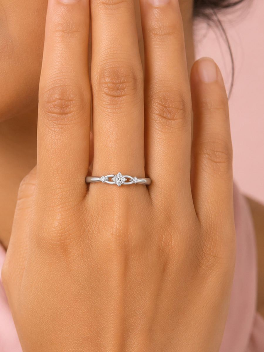 925 Silver American Diamond Infinity Adjustable Ring for Women