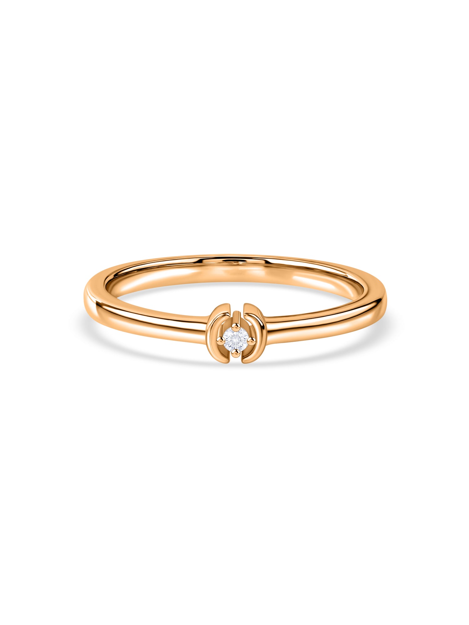 Petite Floral Lab Grown Diamond Vermeil Gold Ring