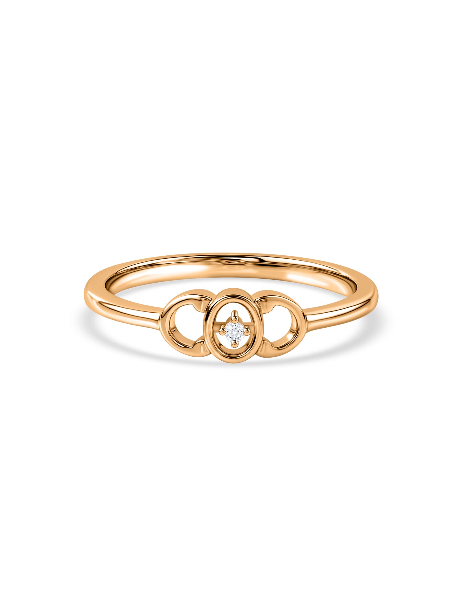 Interlinked Circle Lab Grown Diamond Vermeil Gold Ring