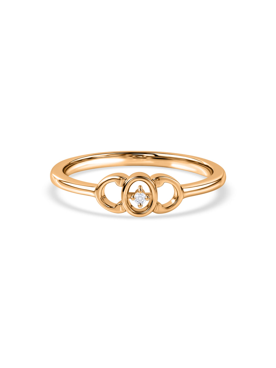 Interlinked Circle Lab Grown Diamond Vermeil Gold Ring