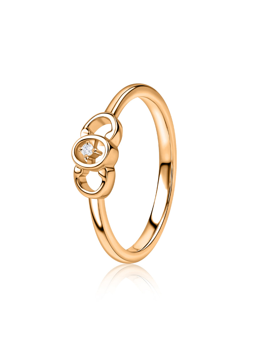 Interlinked Circle Lab Grown Diamond Vermeil Gold Ring