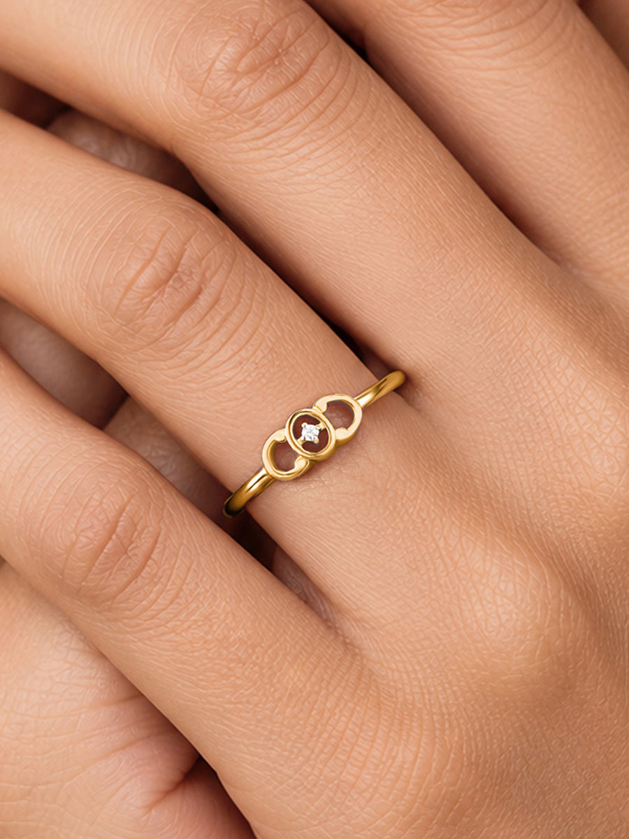 Interlinked Circle Lab Grown Diamond Vermeil Gold Ring