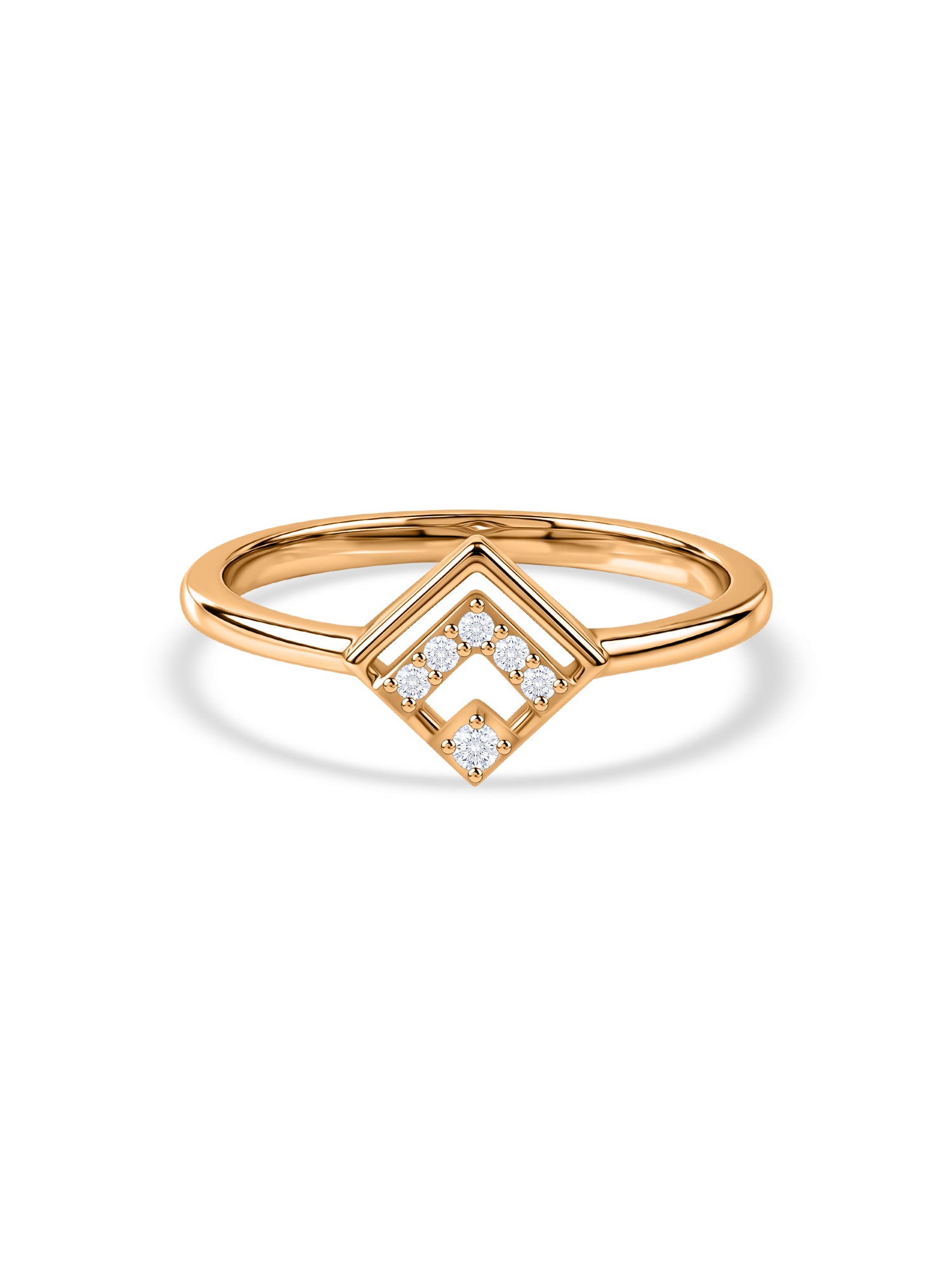Lab Grown Diamond Geometric Vermeil Gold Ring