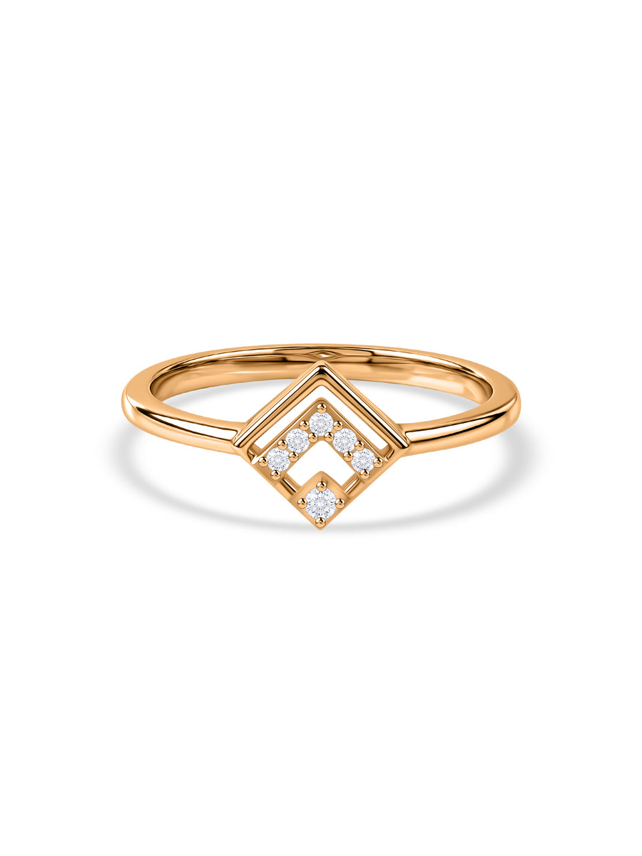 Lab Grown Diamond Geometric Vermeil Gold Ring