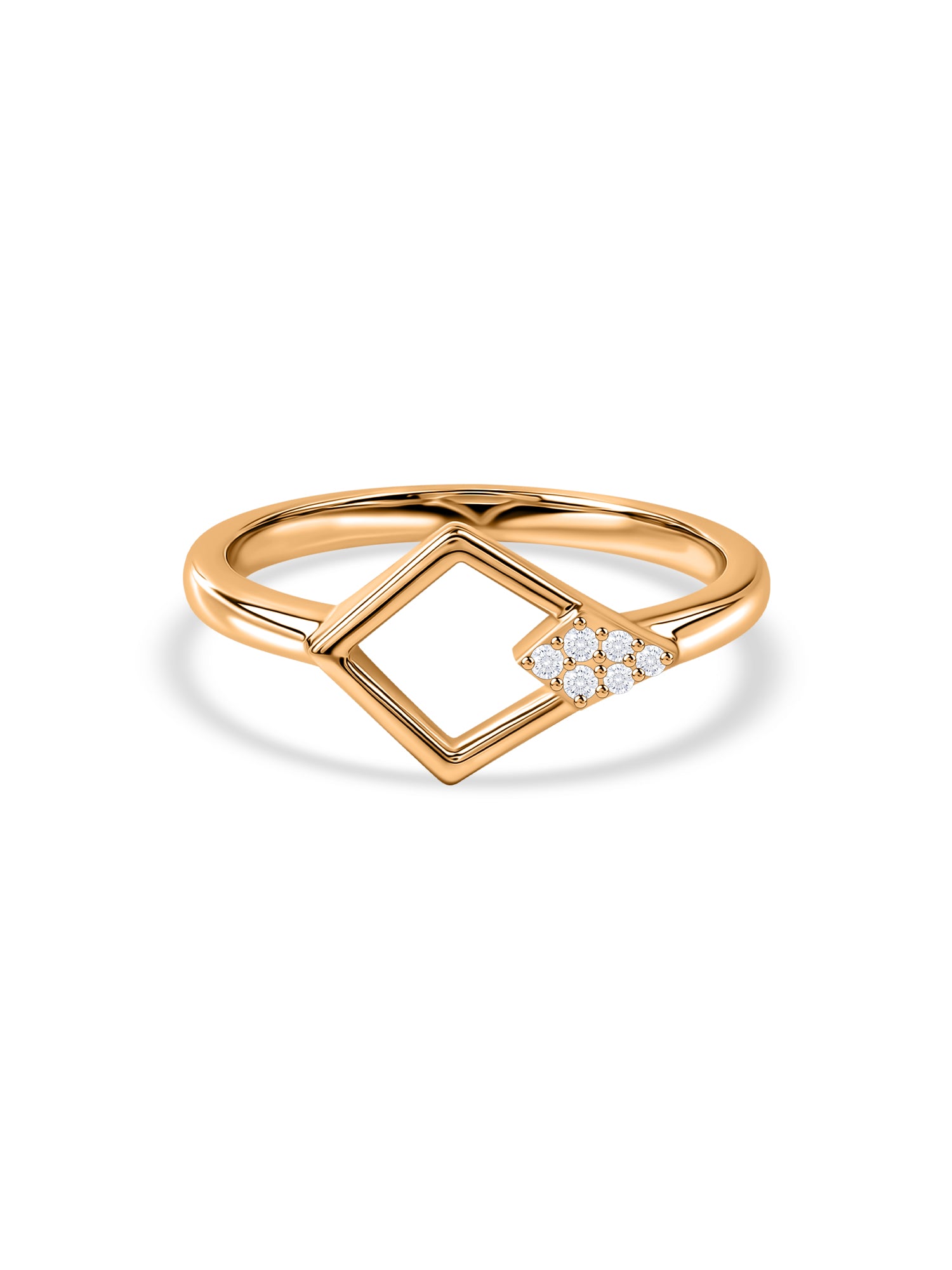 Lab Grown Diamond Open Frame Vermeil Gold Ring