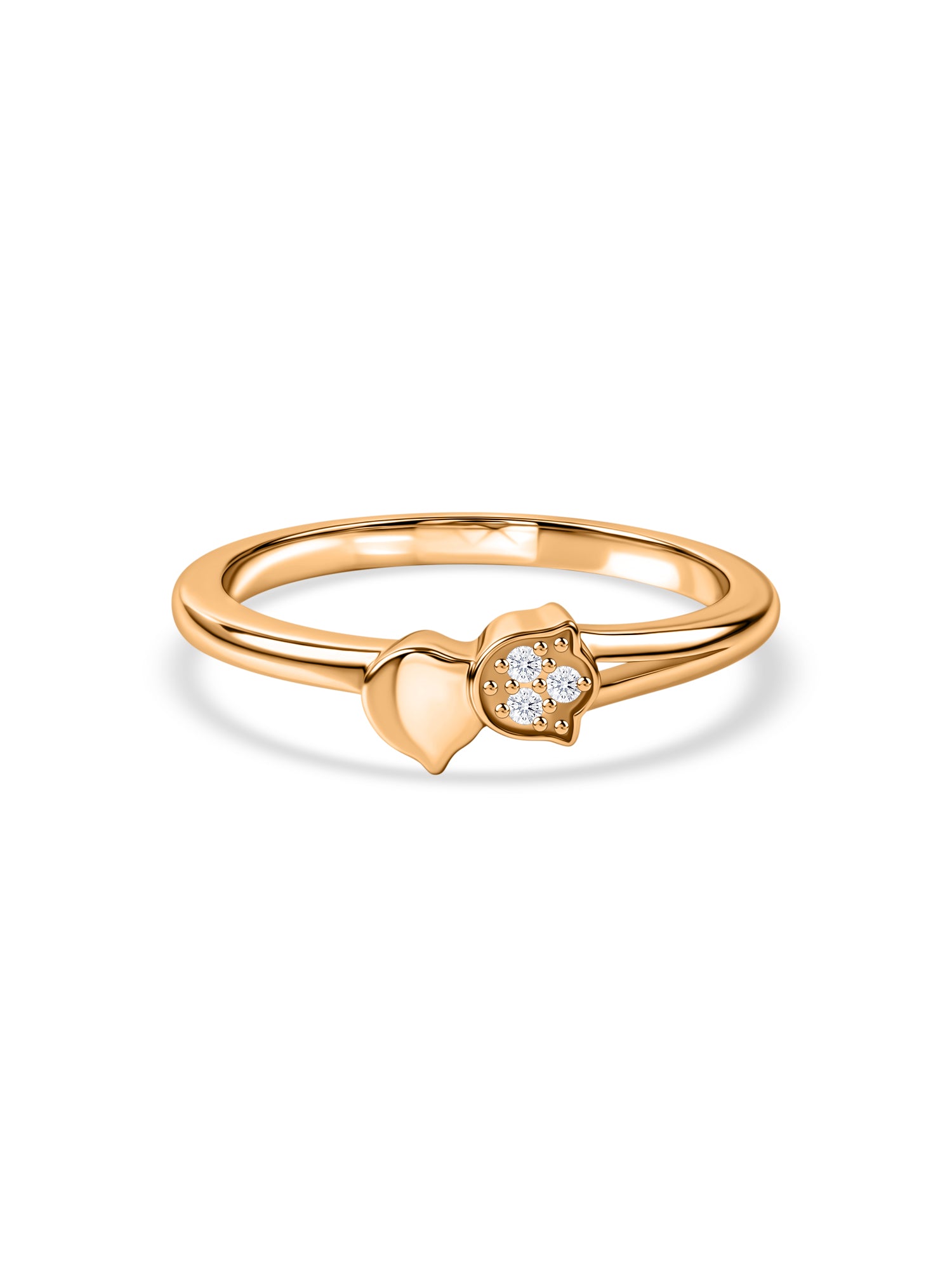 Petal Centre Lab Grown Diamond Vermeil Gold Ring