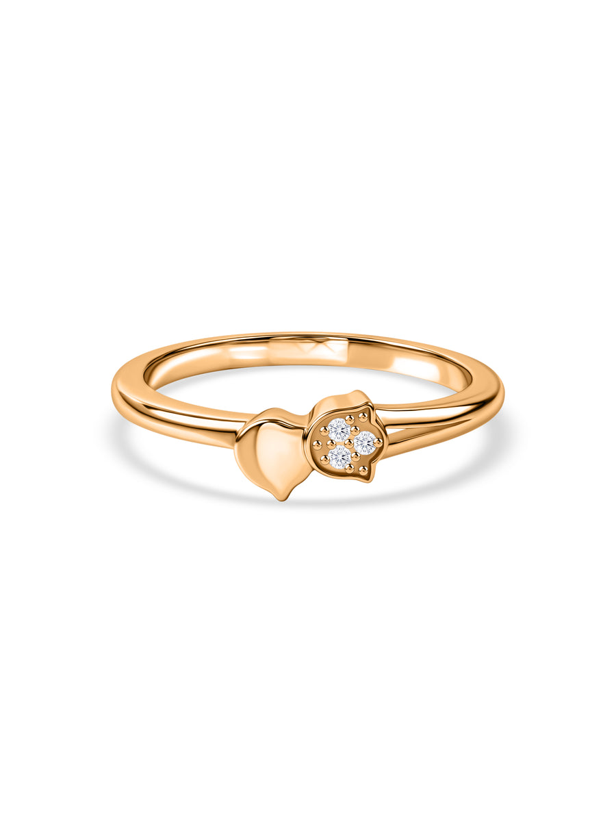 Petal Centre Lab Grown Diamond Vermeil Gold Ring