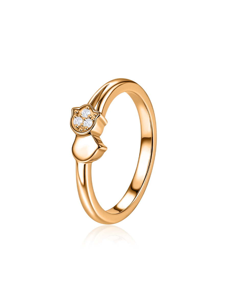 Petal Centre Lab Grown Diamond Vermeil Gold Ring