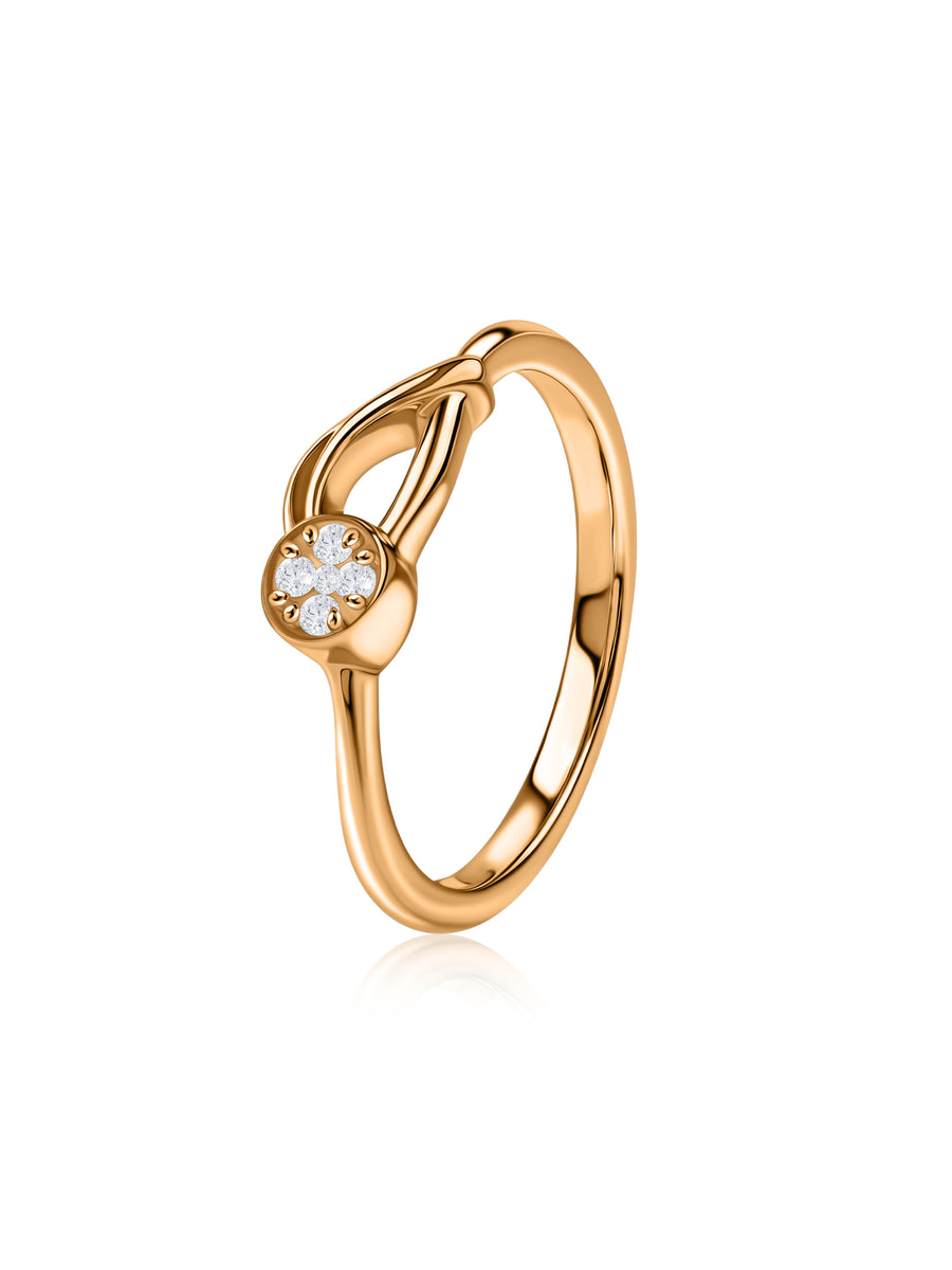 Infinity Knot Lab Grown Diamond Vermeil Gold Ring