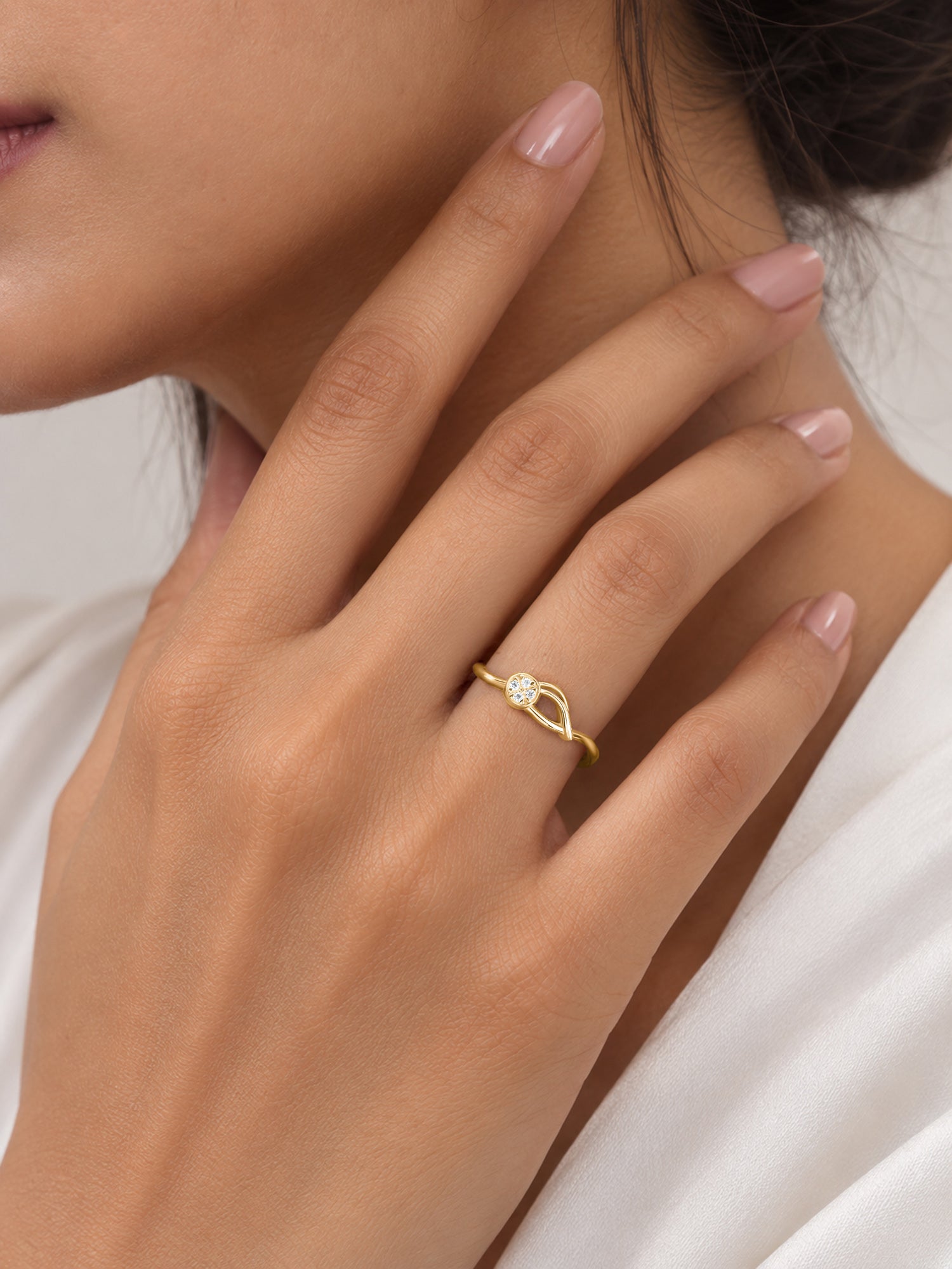 Infinity Knot Lab Grown Diamond Vermeil Gold Ring