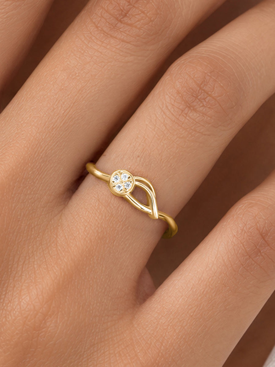 Infinity Knot Lab Grown Diamond Vermeil Gold Ring