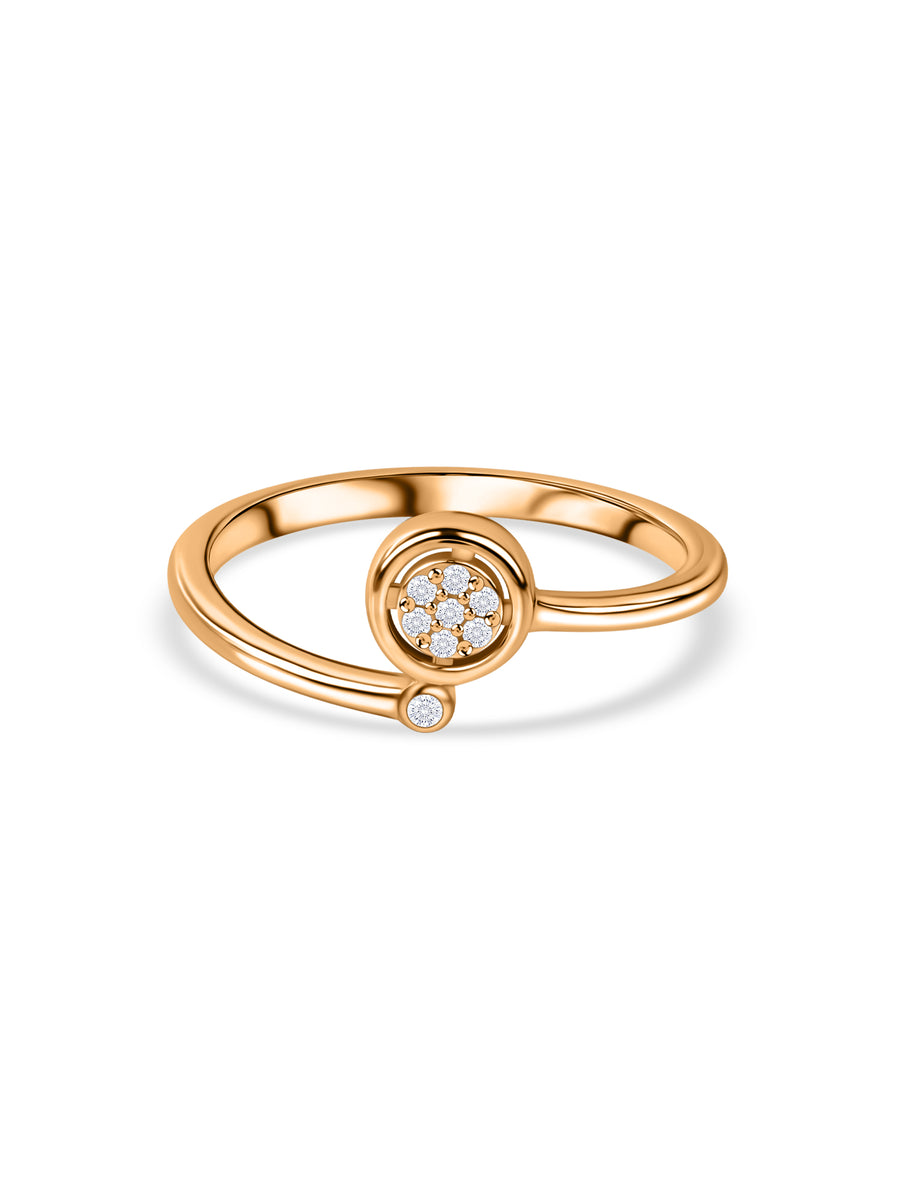 Dual Accent Lab Grown Diamond Vermeil Gold Ring