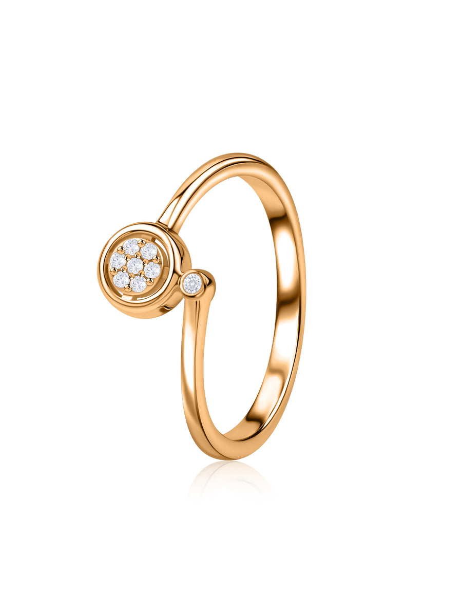 Dual Accent Lab Grown Diamond Vermeil Gold Ring