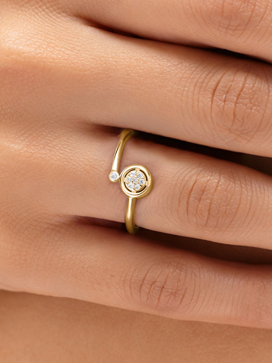 Dual Accent Lab Grown Diamond Vermeil Gold Ring
