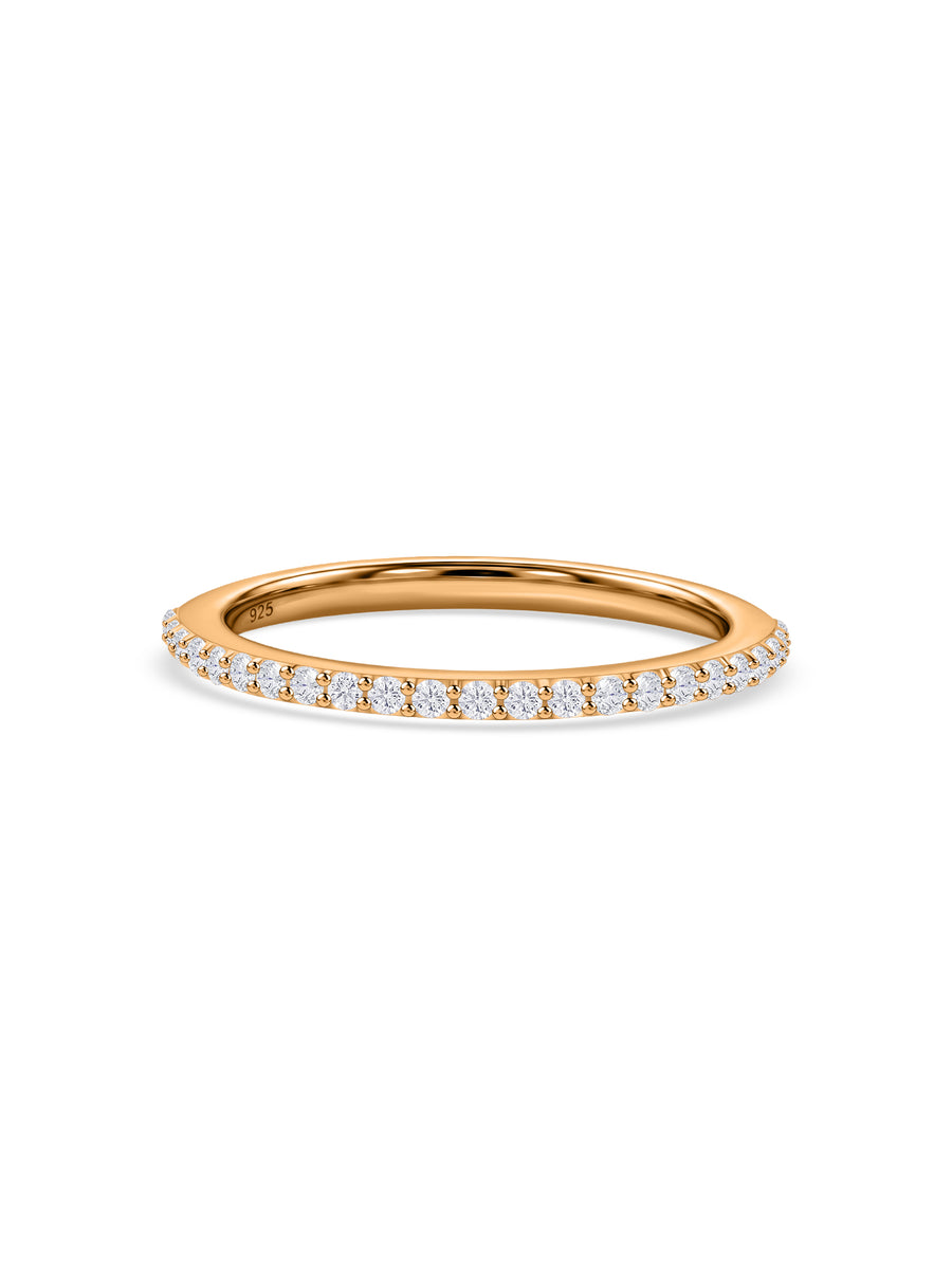 Lab Grown Diamond Eternity Vermeil Gold Band Ring