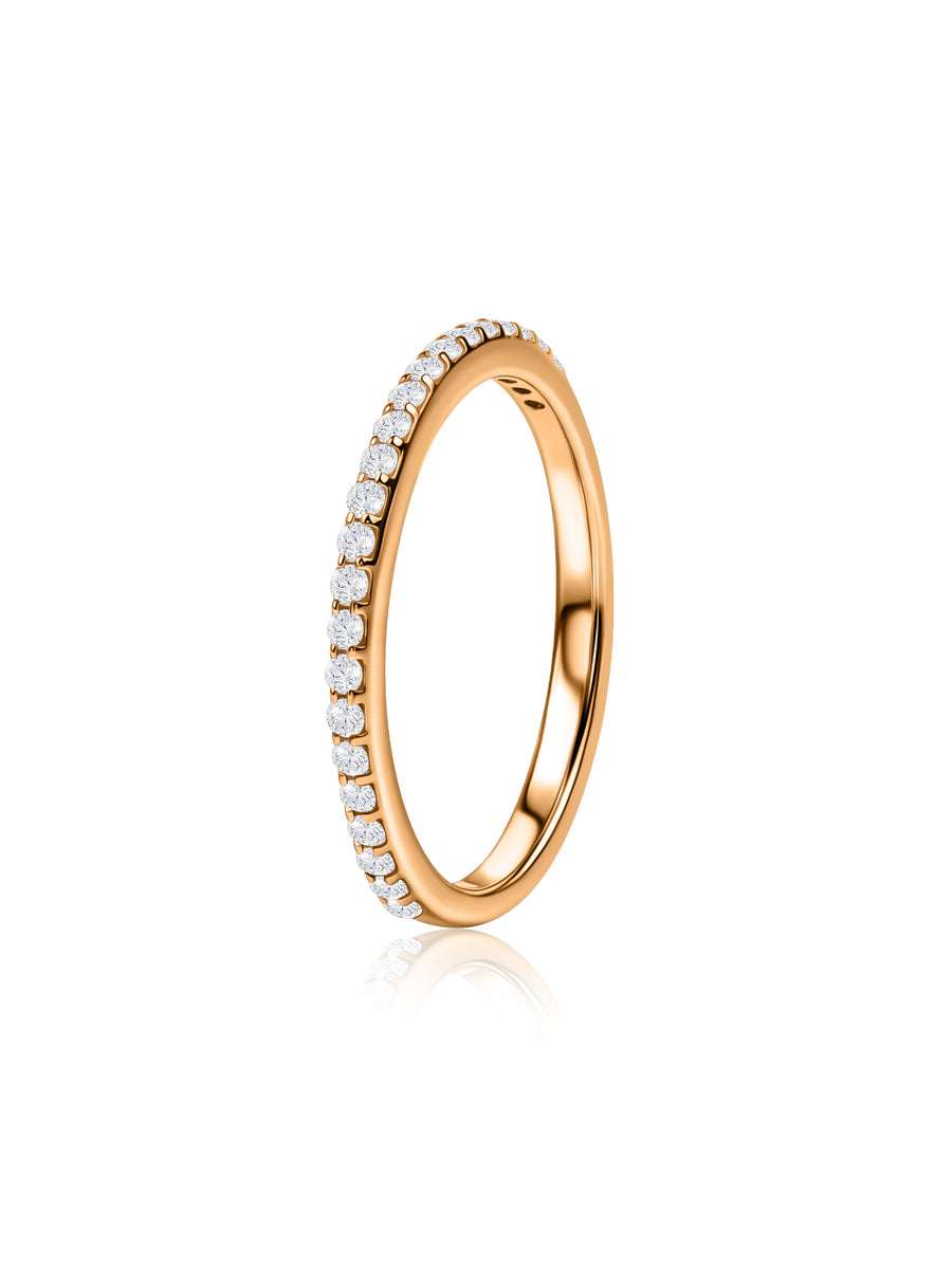 Lab Grown Diamond Eternity Vermeil Gold Band Ring