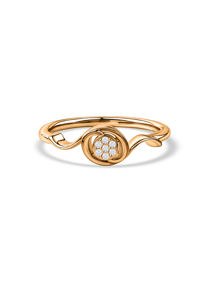 Round Center Lab Grown Diamond Vermeil Gold Ring