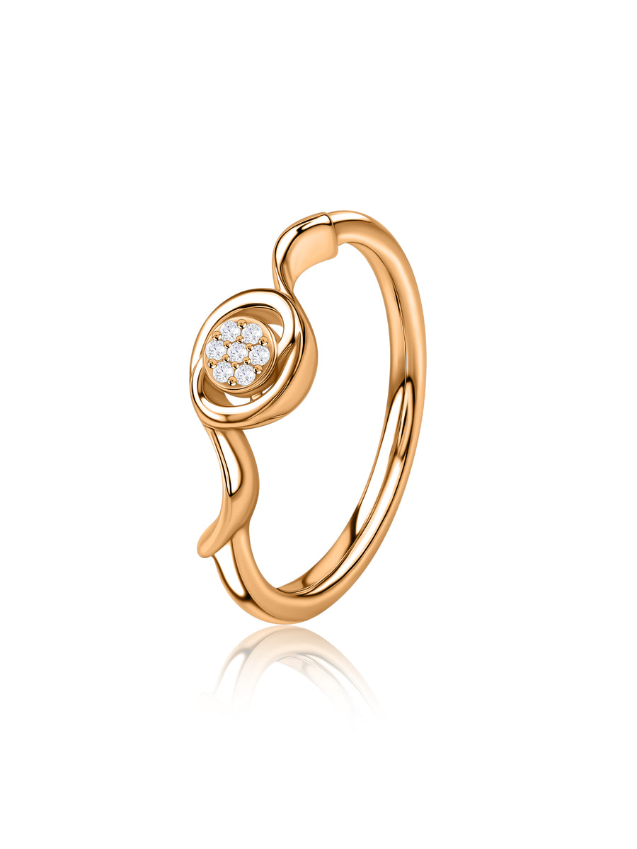 Round Center Lab Grown Diamond Vermeil Gold Ring