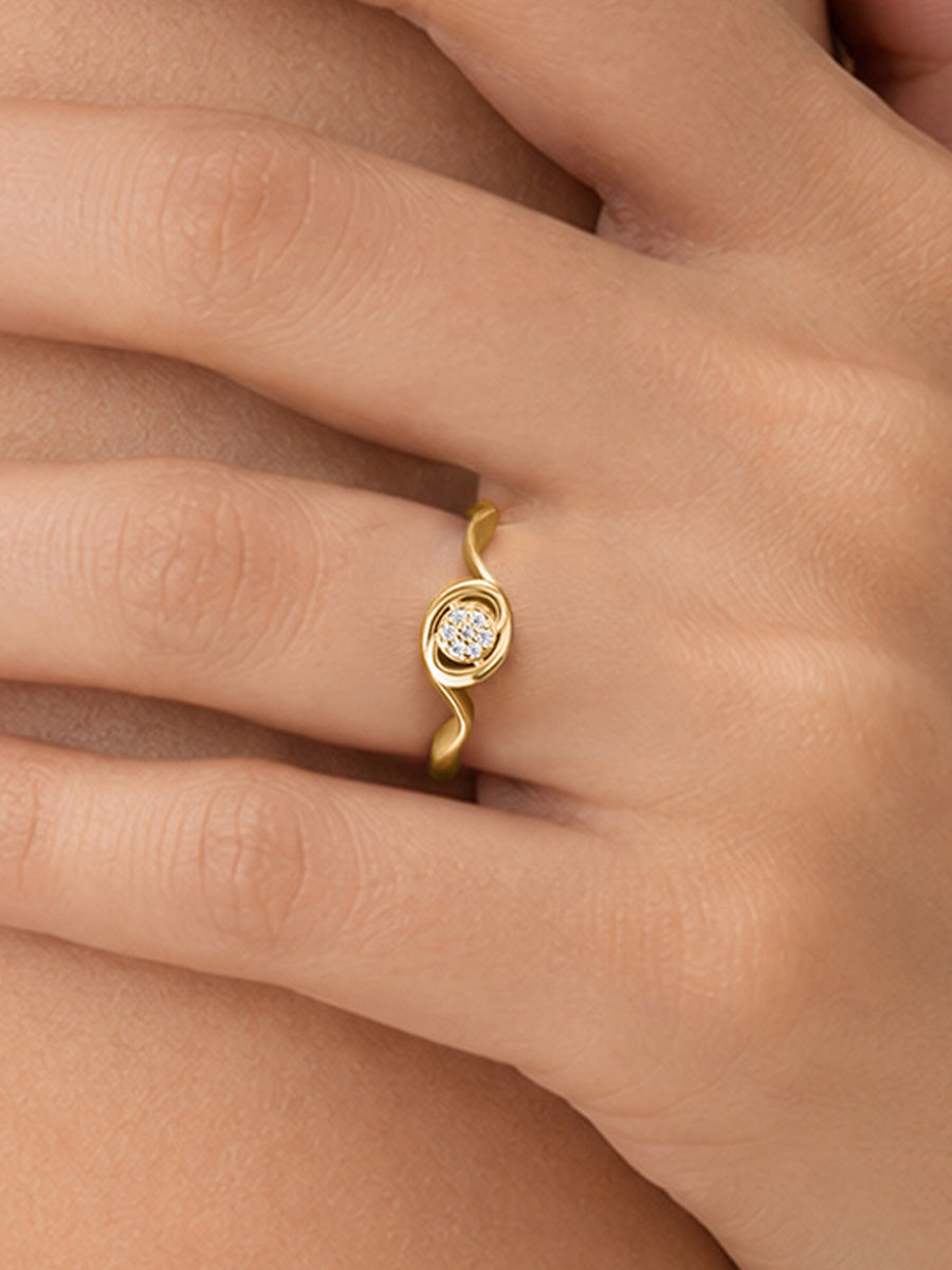Round Center Lab Grown Diamond Vermeil Gold Ring