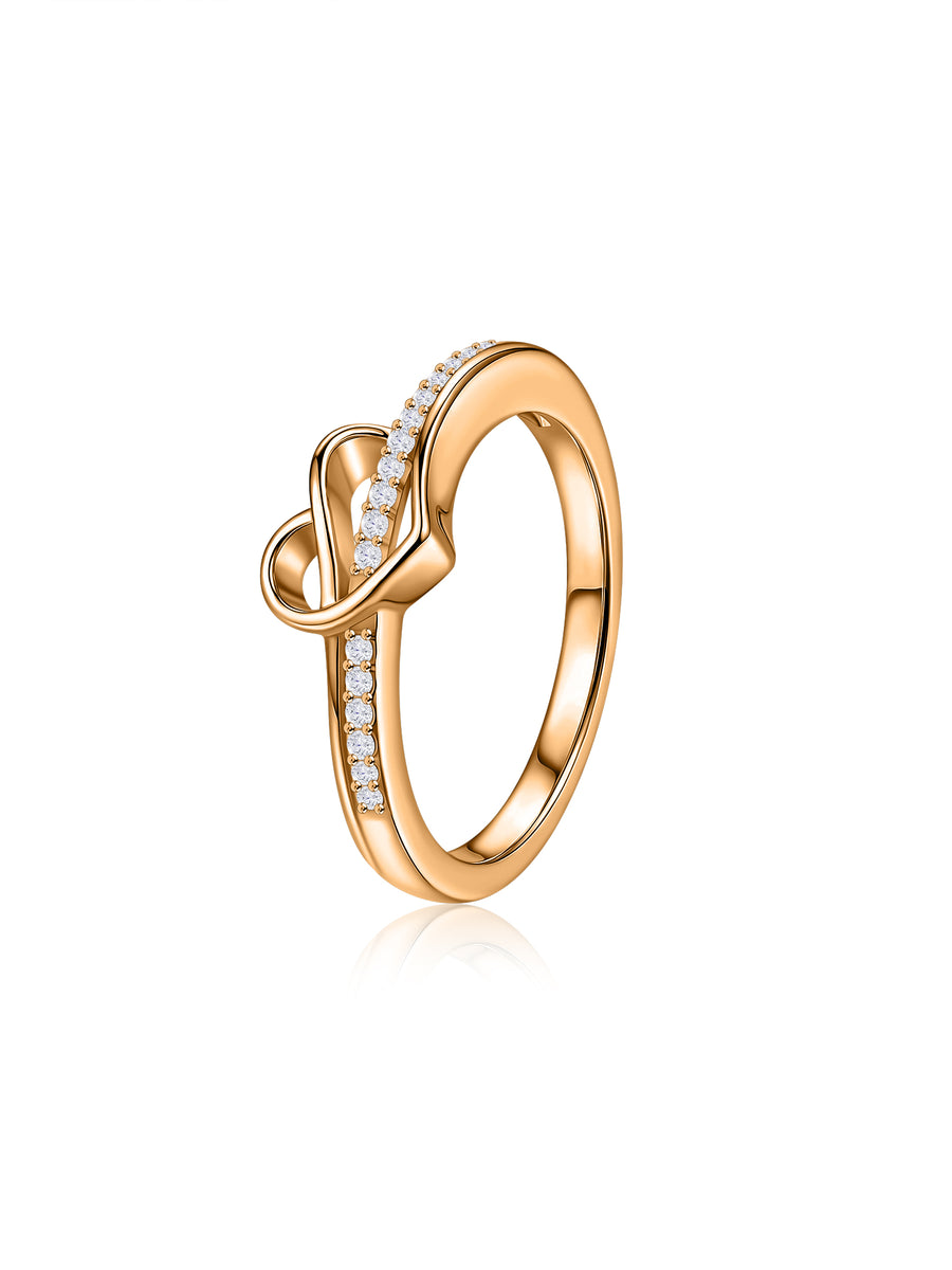 Heart Loop Lab Grown Diamond Vermeil Gold Ring
