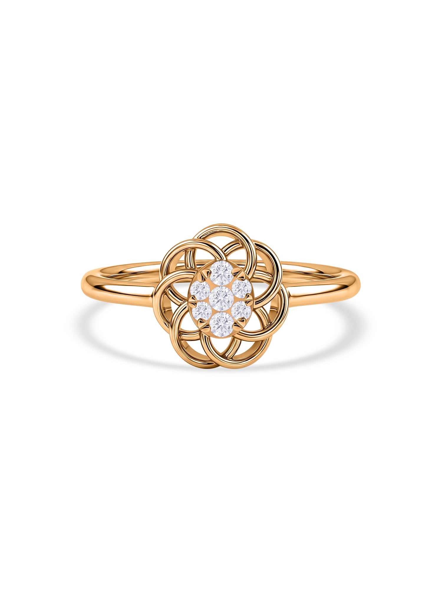Floral Cluster Lab Grown Diamond Vermeil Gold Ring