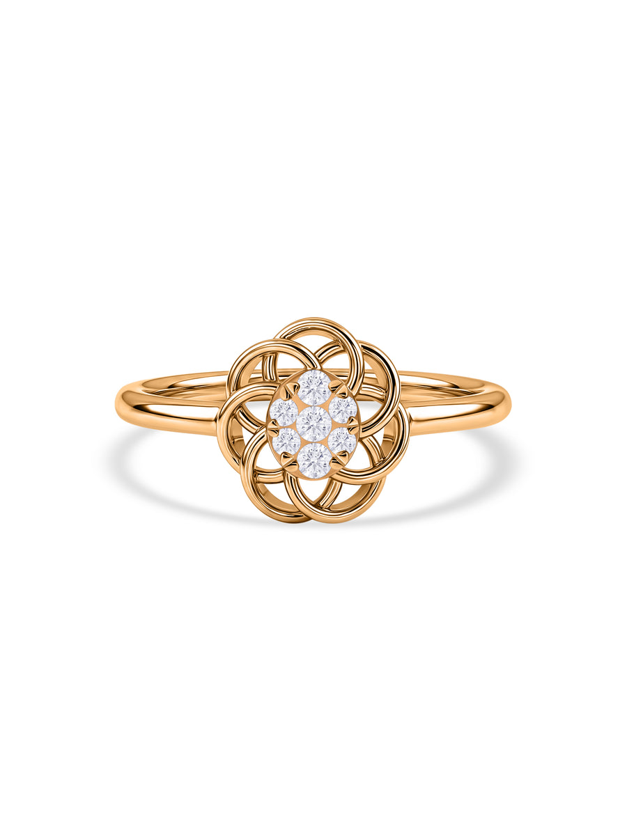 Floral Cluster Lab Grown Diamond Vermeil Gold Ring