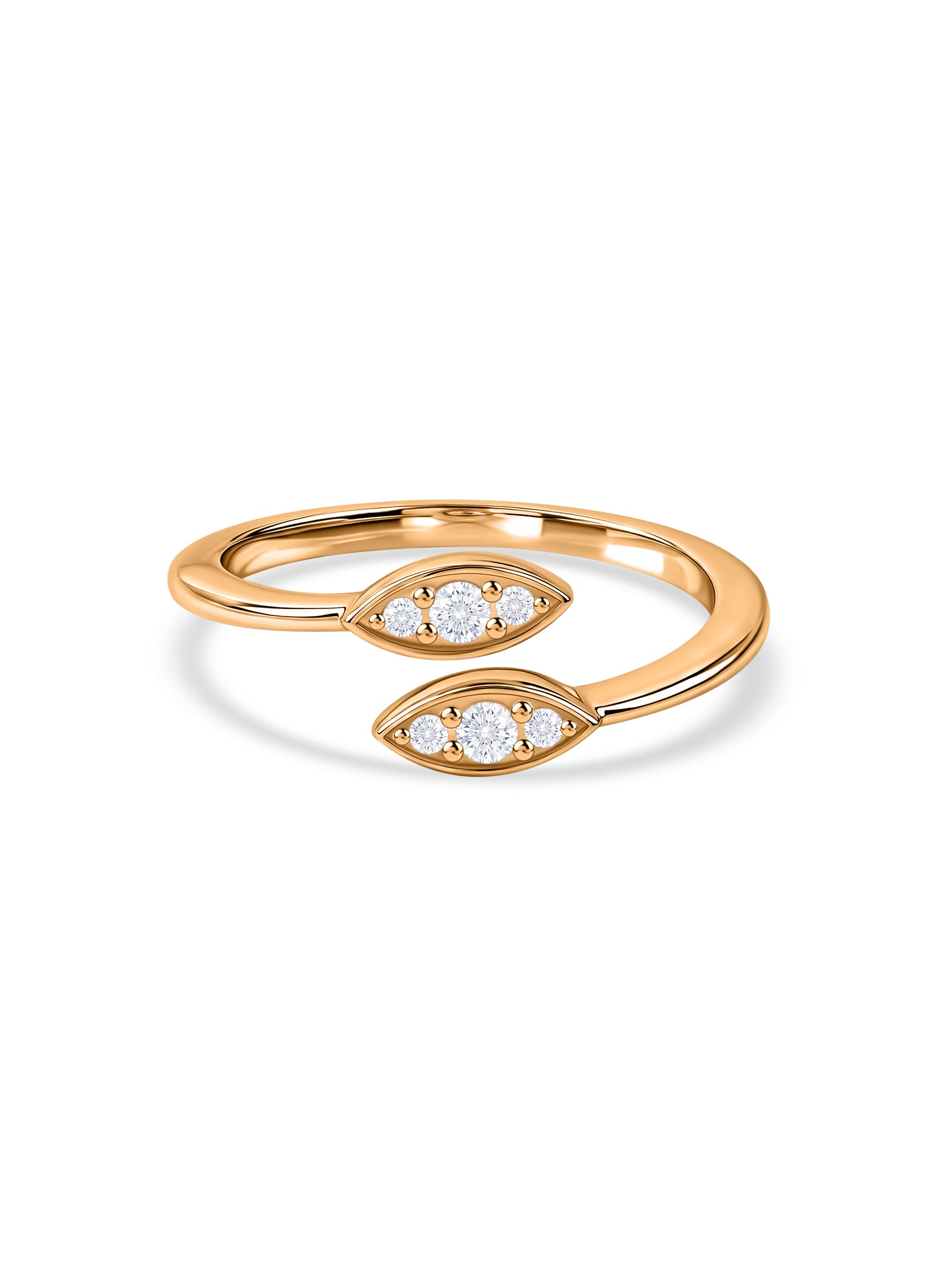 Orbit Leaf Lab Grown Diamond Vermeil Gold Ring