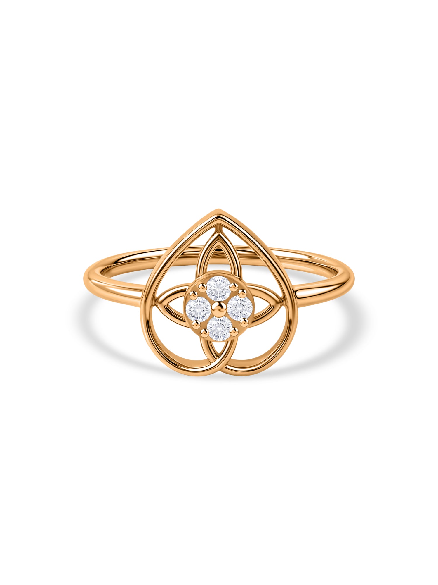 Teardrop Knot Lab Grown Diamond Vermeil Gold Ring