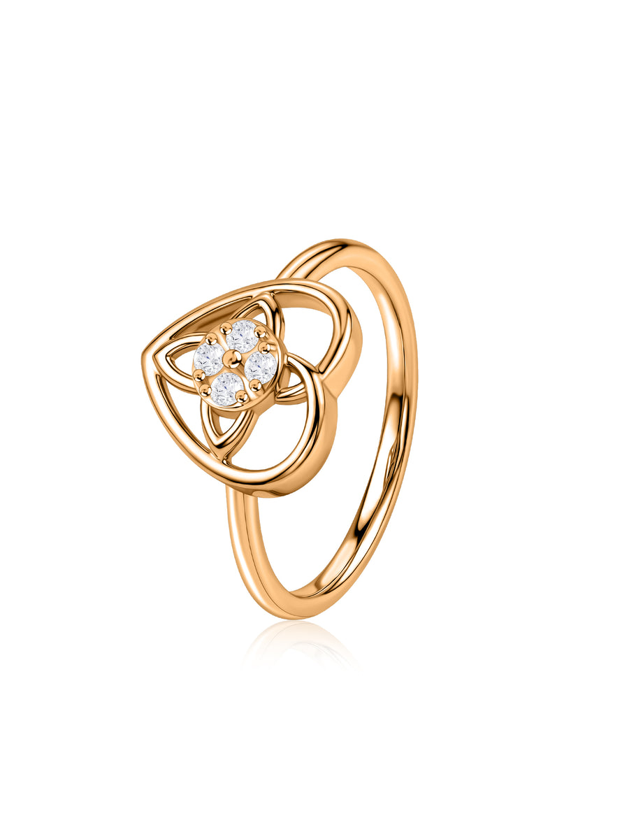 Teardrop Knot Lab Grown Diamond Vermeil Gold Ring