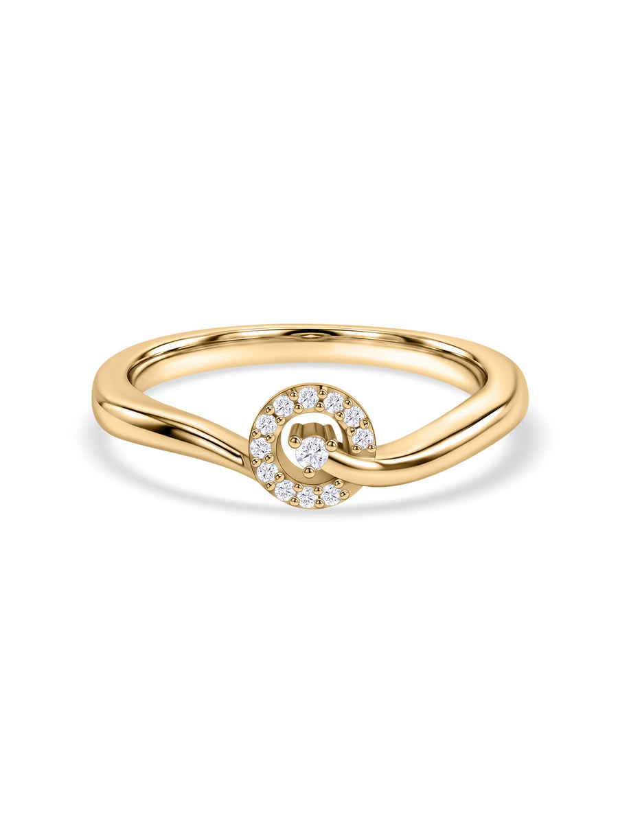 9K Yellow Gold Lab Grown Diamond Swirl Ring