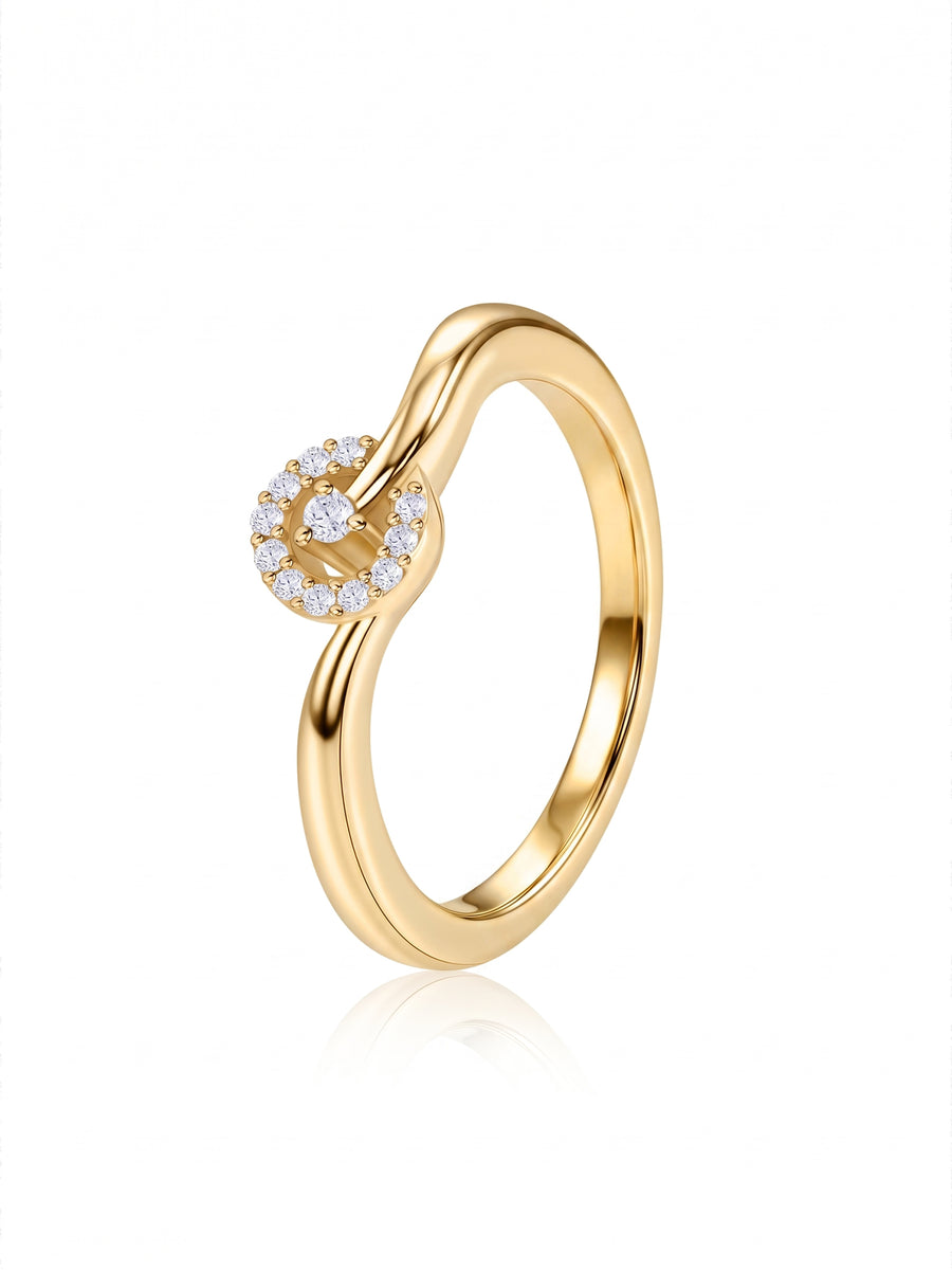 9K Yellow Gold Lab Grown Diamond Swirl Ring