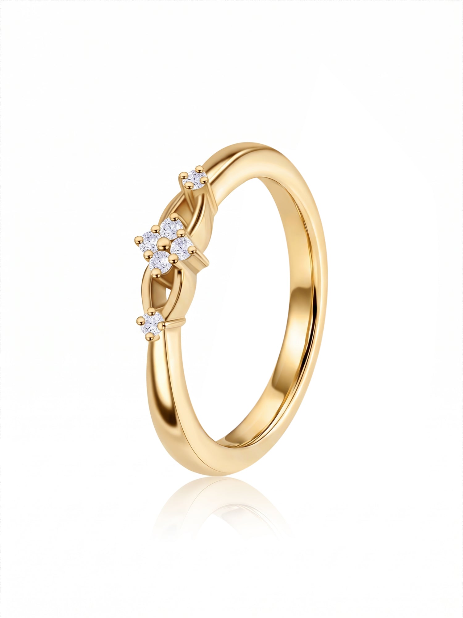 9K Yellow Gold Lab Grown Diamond Floral Cluster Ring